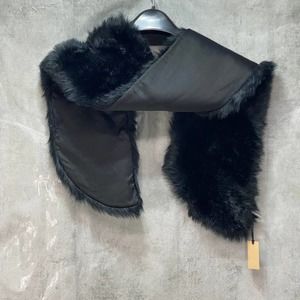 Halogen Women's Black Faux-Fur Pull-Through Scarf SZ OS